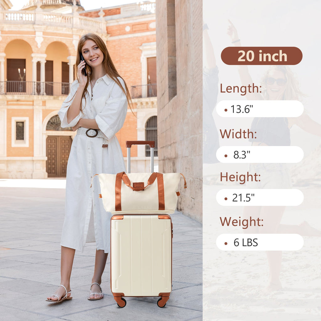 Azor Black & Brown Luggage Set, Timeless Travel Style, TSA Lock