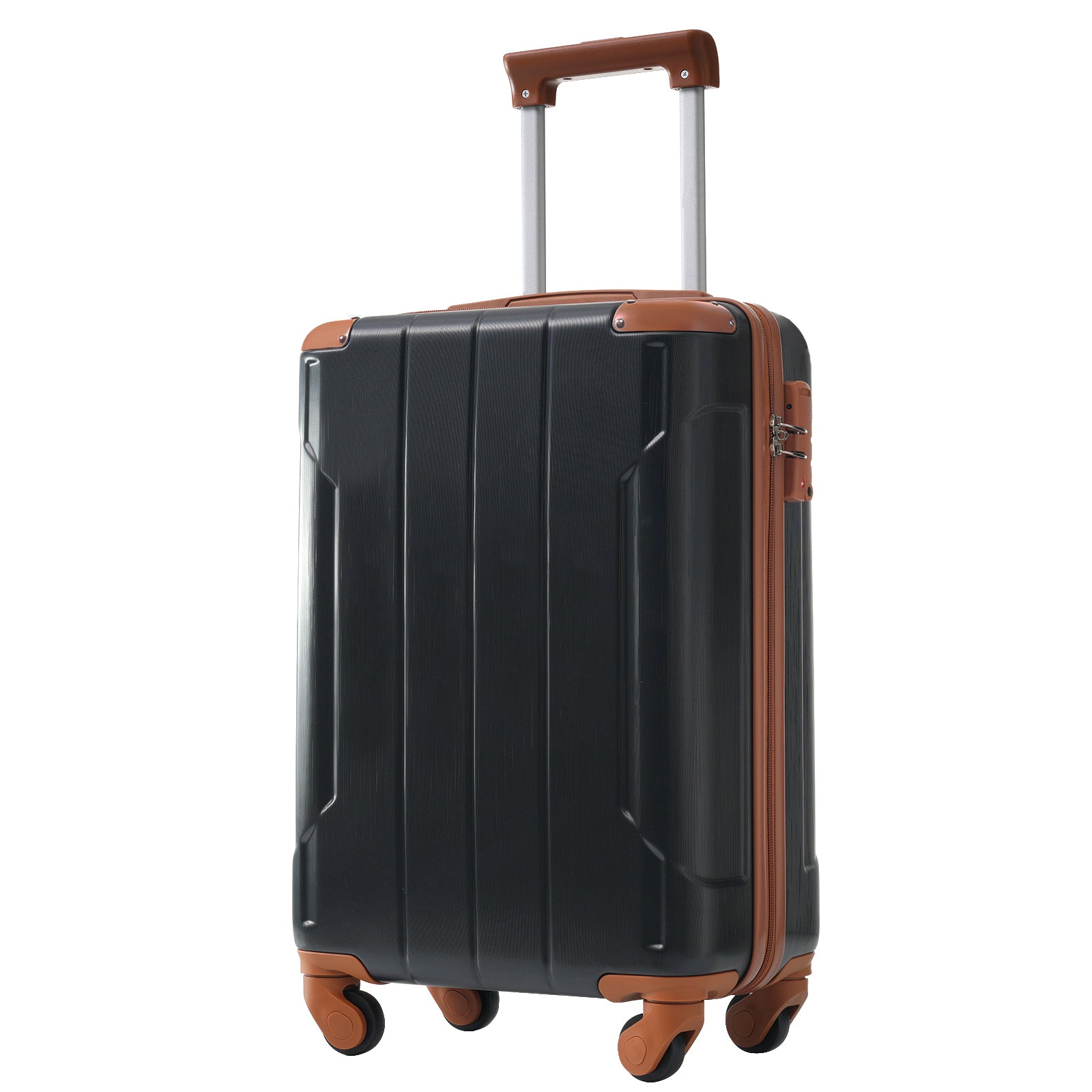 Azor Black & Brown Luggage Set, Timeless Travel Style, TSA Lock