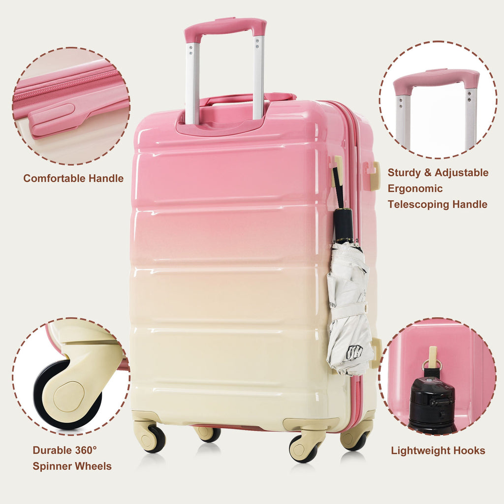 Azor 3-Piece USB Carry-On Set, Smart Travel ABS+PC, TSA Lock