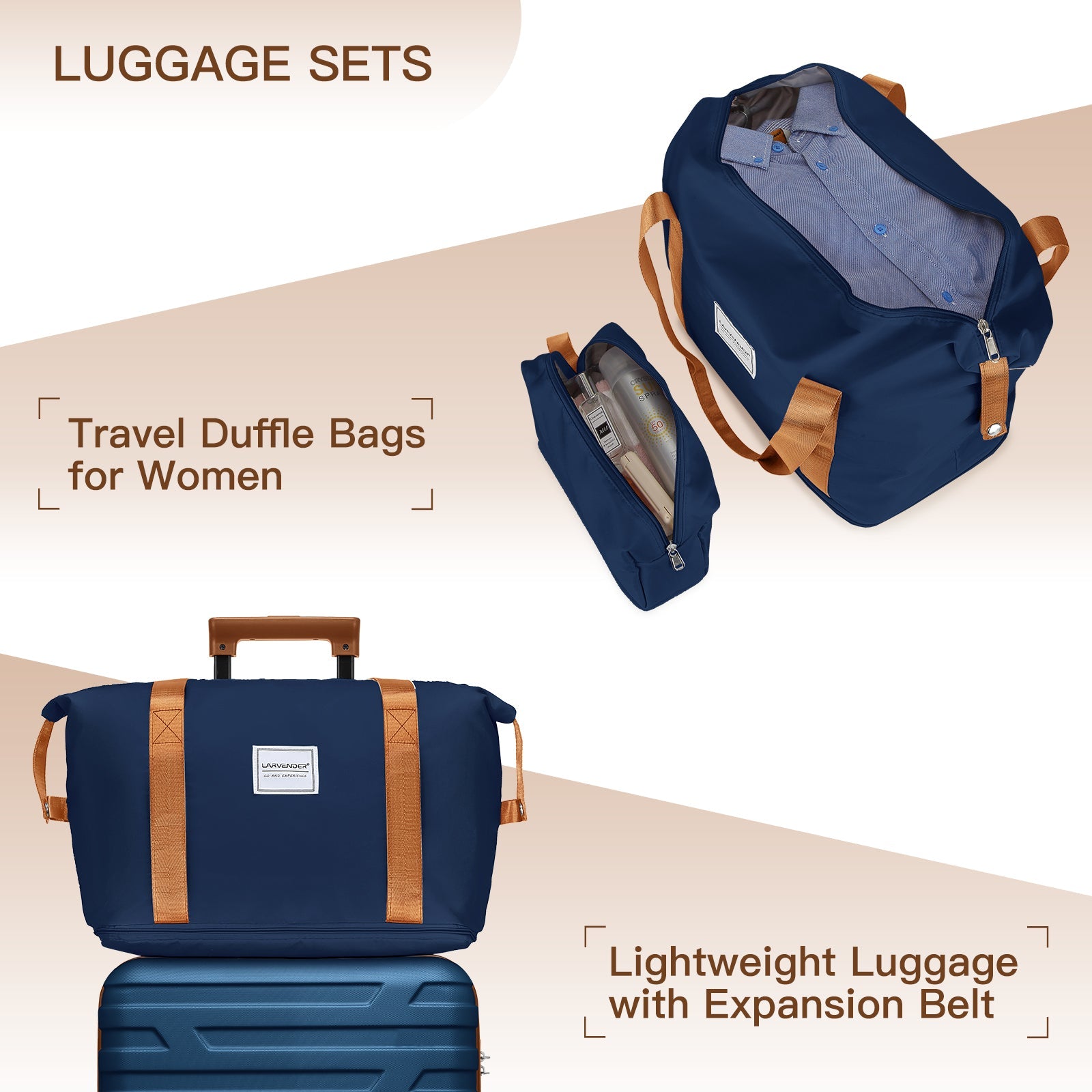 Azor 6-Piece Hardside Set, Suitcases + Duffel Bags, Complete Kit