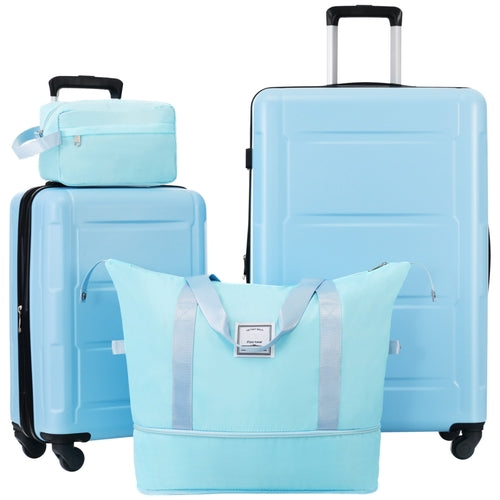 Azor Light Blue ABS Luggage Set, Travel in Colour, TSA Lock