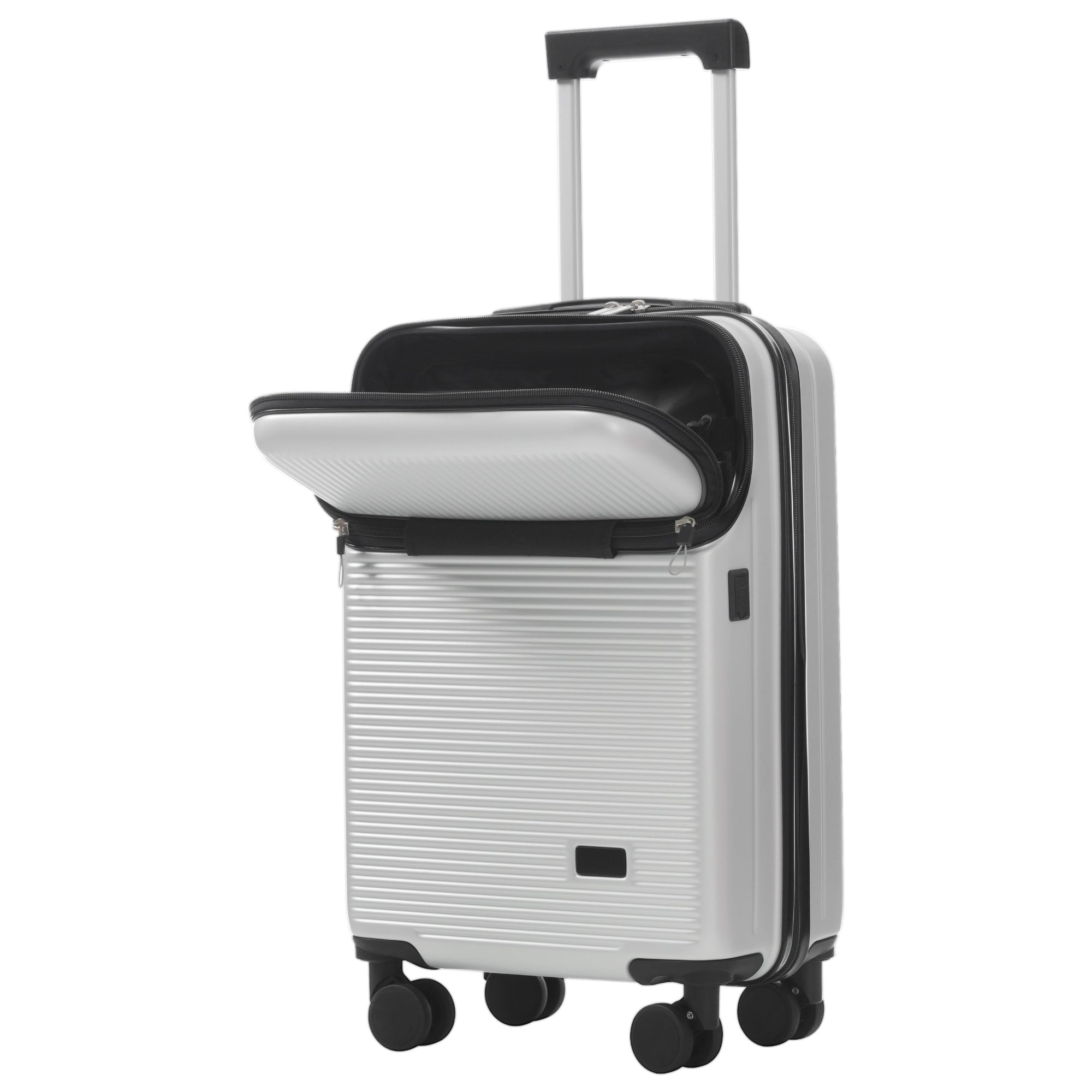 Azor Silver 5-Piece Luggage Set, Complete Travel System, TSA Lock