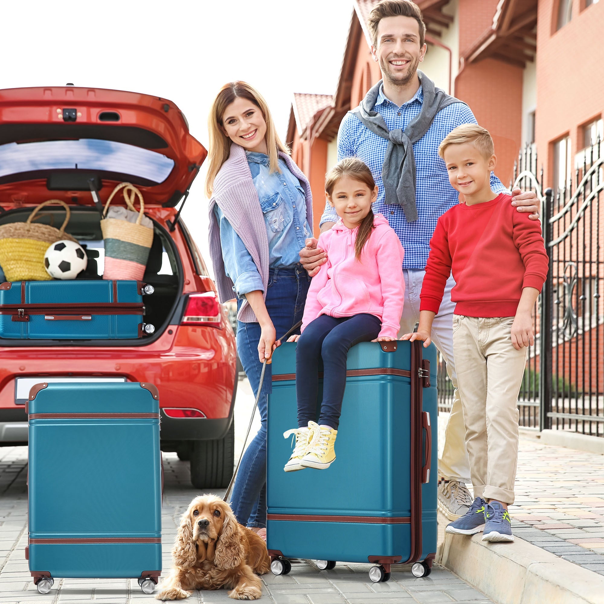 Azor Blue ABS Luggage Set, Travel Organisation System, TSA Lock