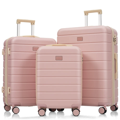 Azor Blue PC Luggage Set, Lightweight Travel Trio, TSA Lock
