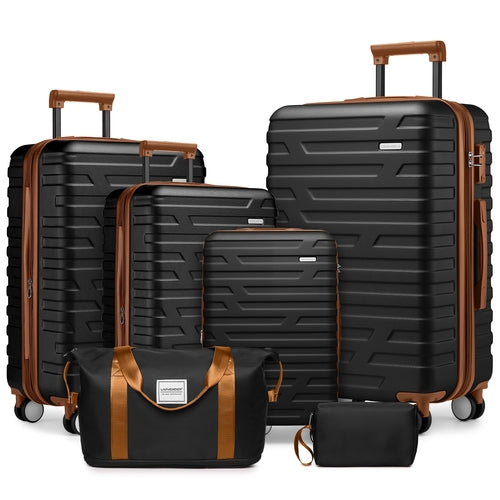 Azor 6-Piece Hardside Set, Suitcases + Duffel Bags, Complete Kit