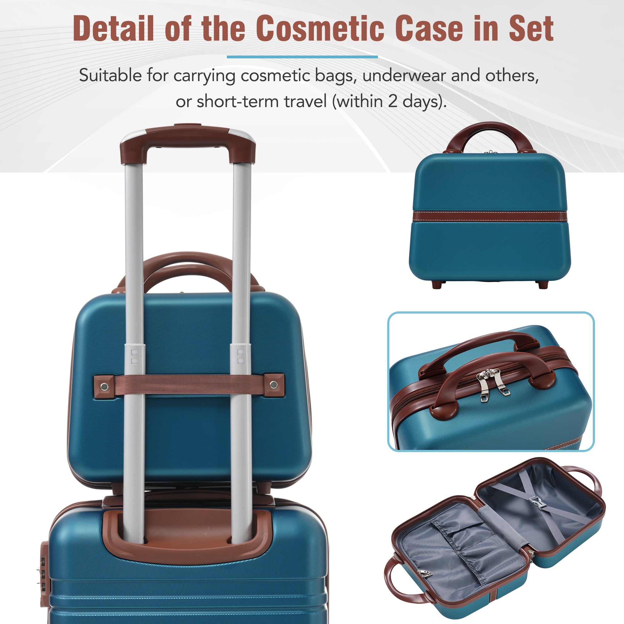 Azor Blue ABS Luggage Set, Travel Organisation System, TSA Lock