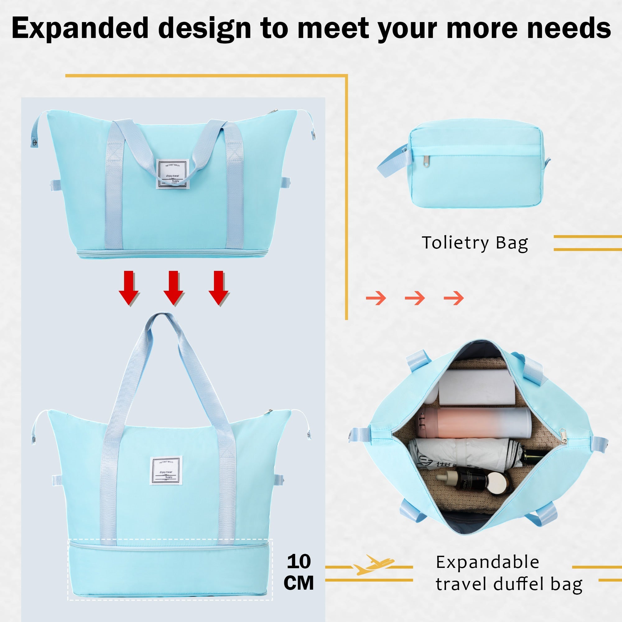 Azor Light Blue ABS Luggage Set, Travel in Colour, TSA Lock