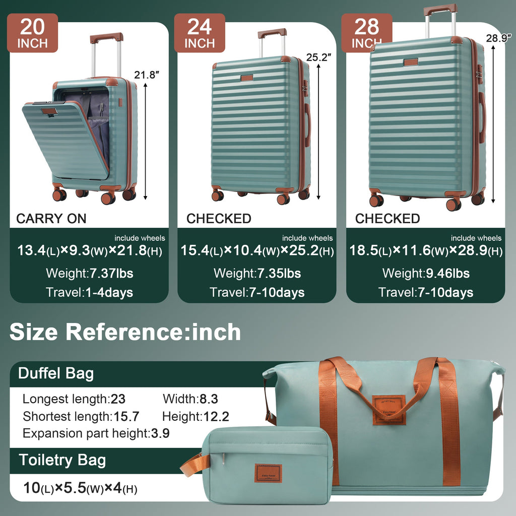 Azor 5-Piece Hardshell Carry-On Set, Complete System, Spinner Wheels