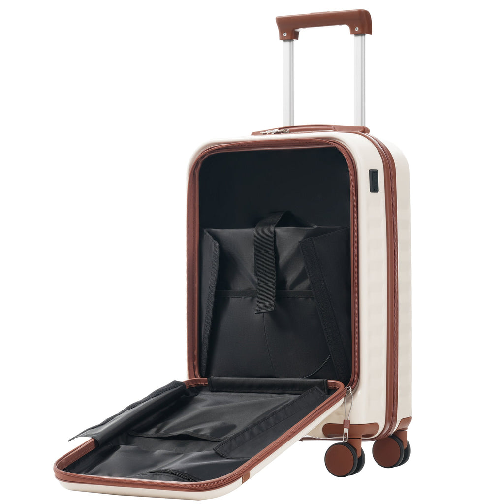 Azor 3-Piece Expandable Carry-On Set, Front Pocket, TSA Lock