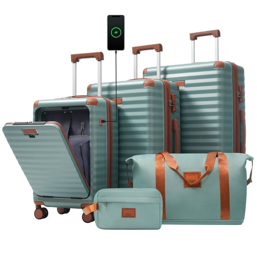 Azor 5-Piece Hardshell Carry-On Set, Complete System, Spinner Wheels