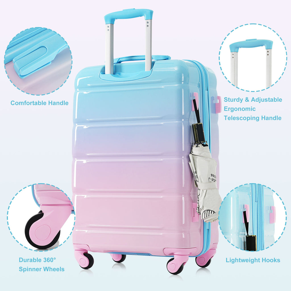 Azor 3-Piece USB Carry-On Set, Smart Travel ABS+PC, TSA Lock