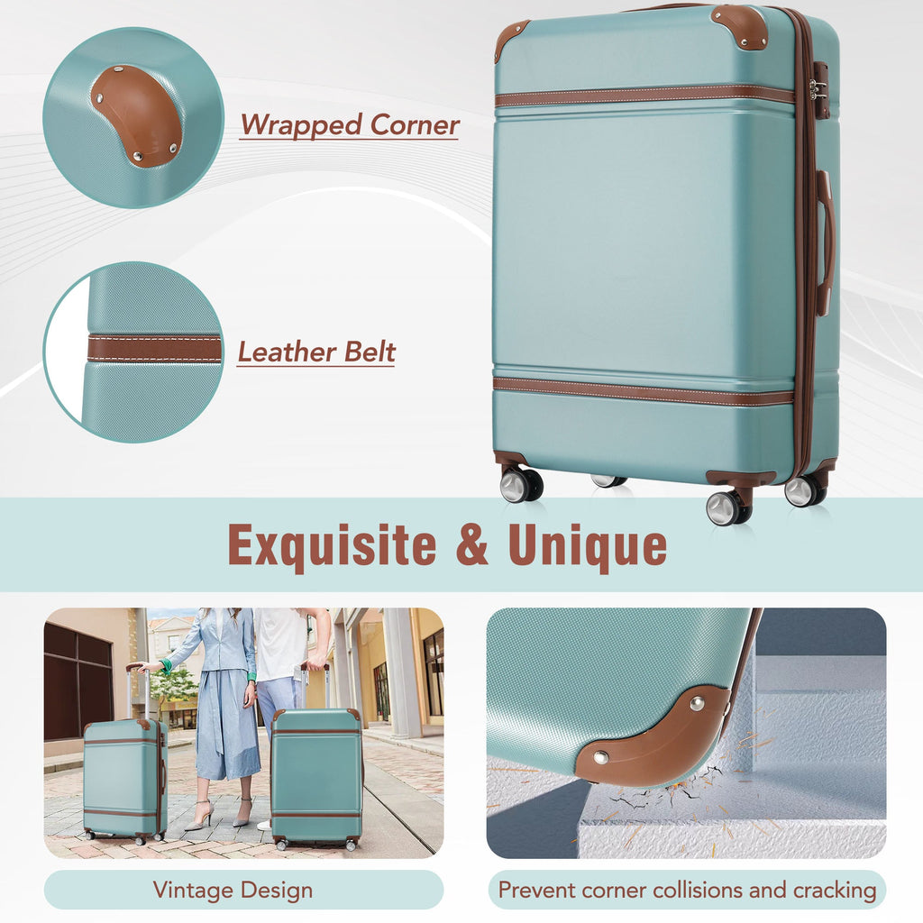 Azor Blue ABS Luggage Set, Travel Organisation System, TSA Lock