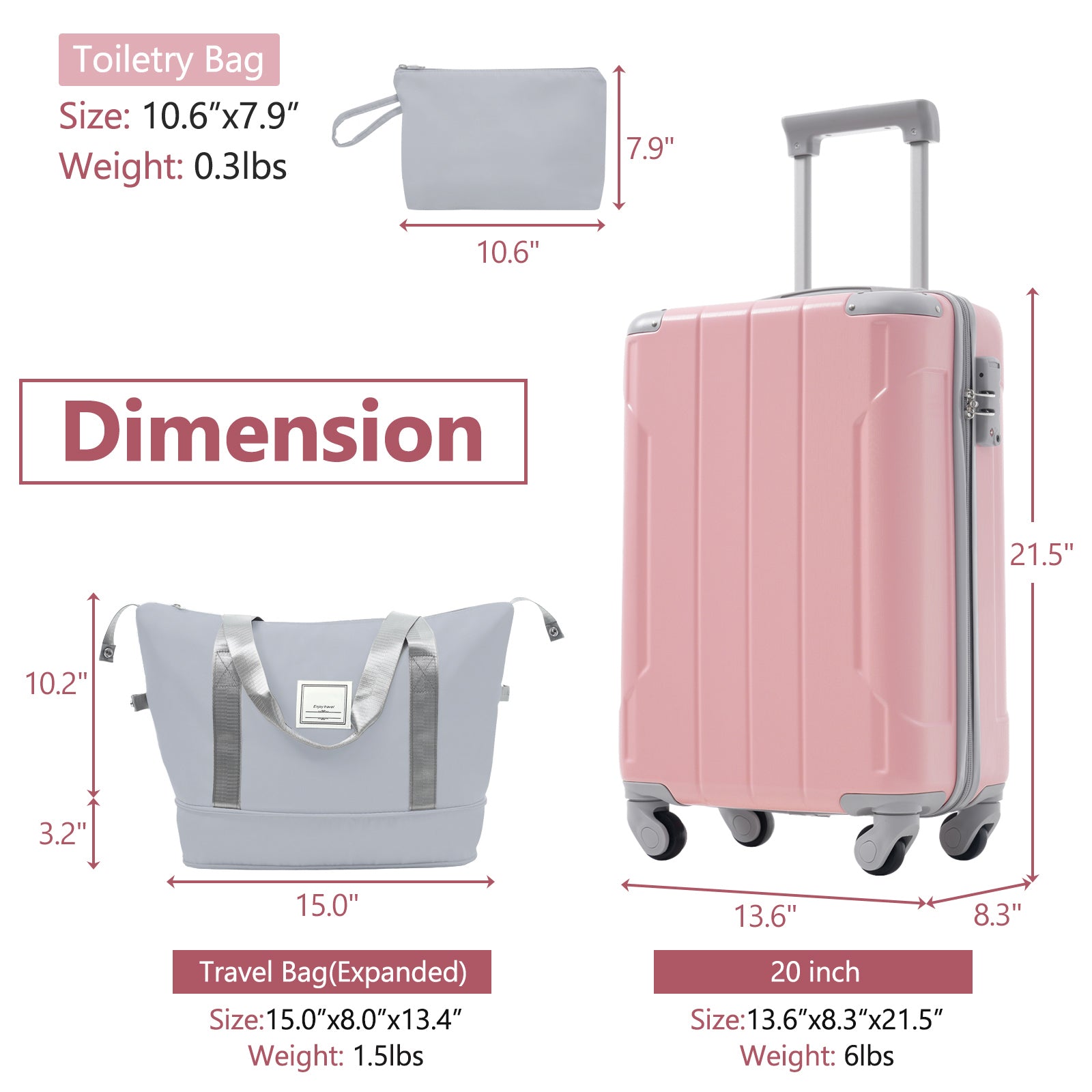Azor Black & Brown Luggage Set, Timeless Travel Style, TSA Lock