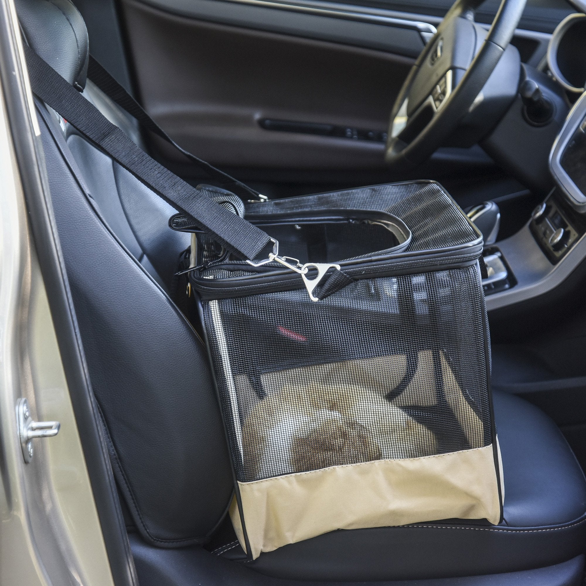 Azor Folding Pet Car Dog Cat Carrier Safety Belt Portable Travel