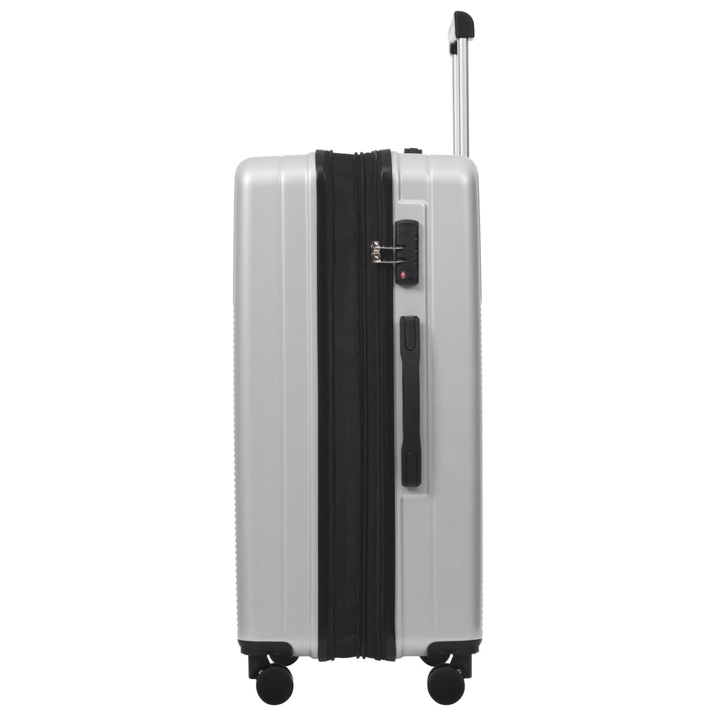 Azor Silver 5-Piece Luggage Set, Complete Travel System, TSA Lock
