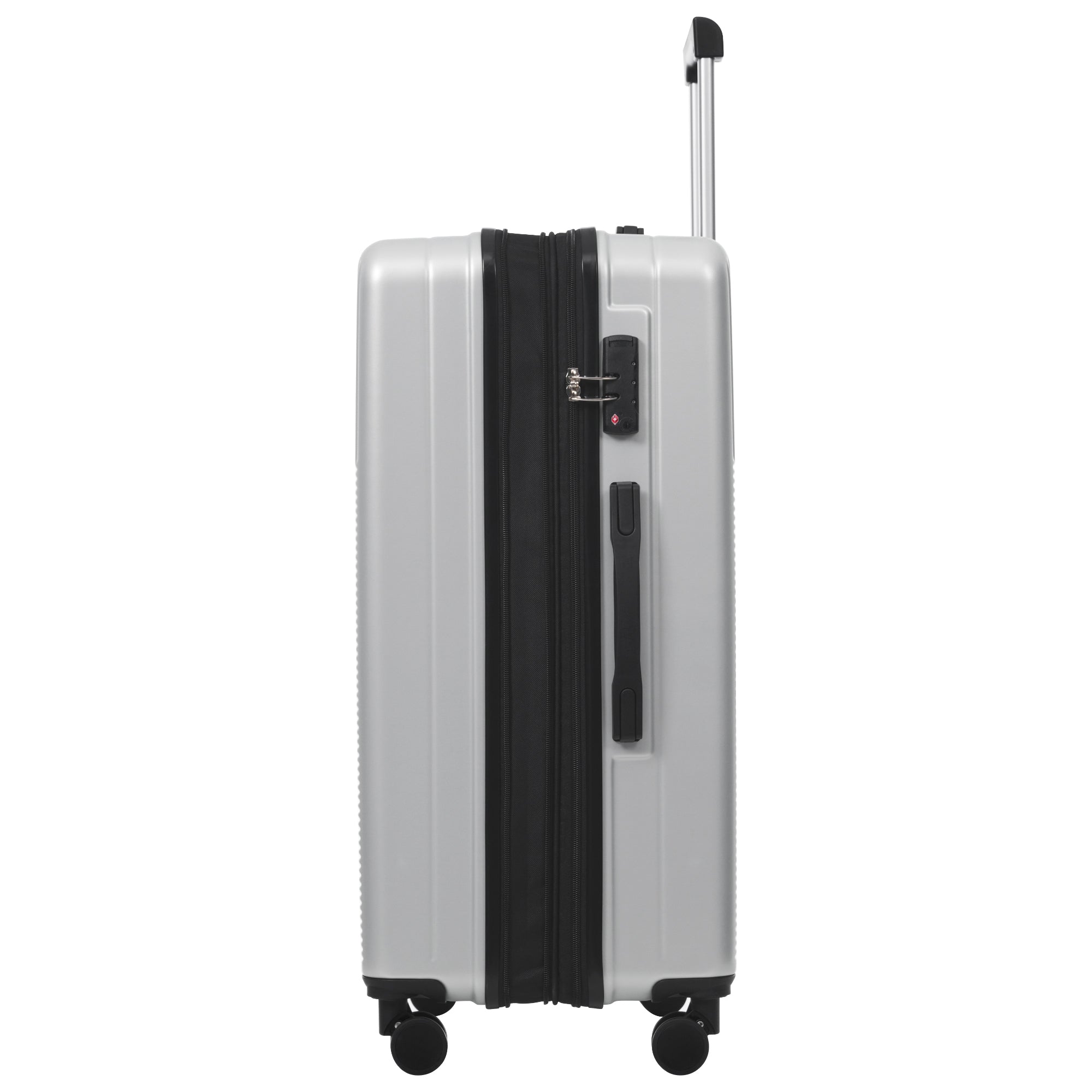 Azor Silver 5-Piece Luggage Set, Complete Travel System, TSA Lock