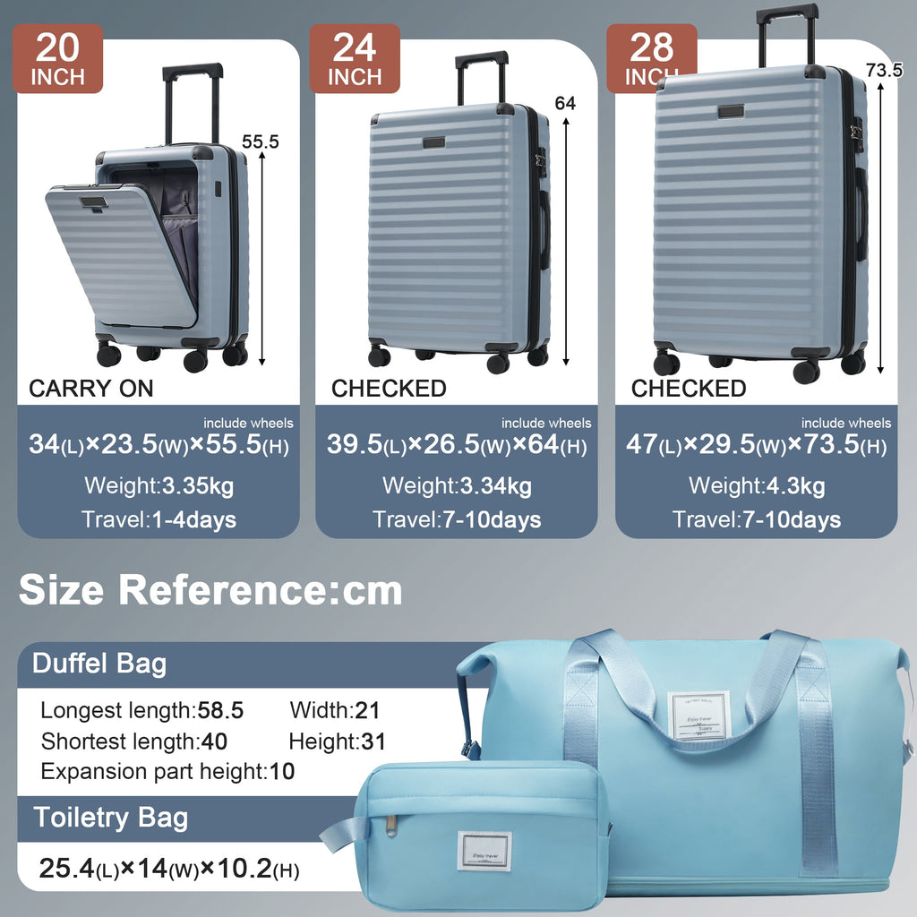 Azor 5-Piece Hardshell Carry-On Set, Complete System, Spinner Wheels