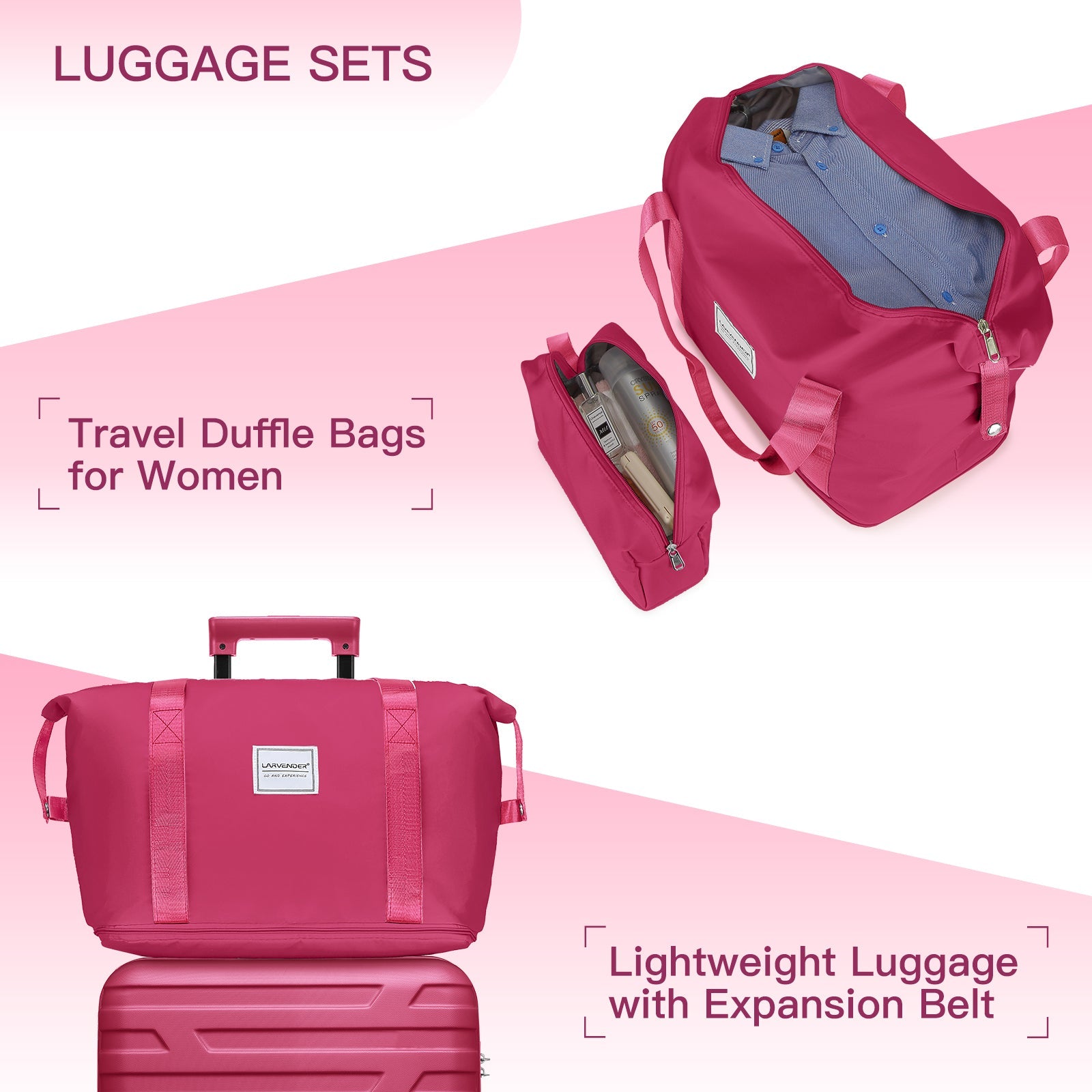 Azor 6-Piece Hardside Set, Suitcases + Duffel Bags, Complete Kit