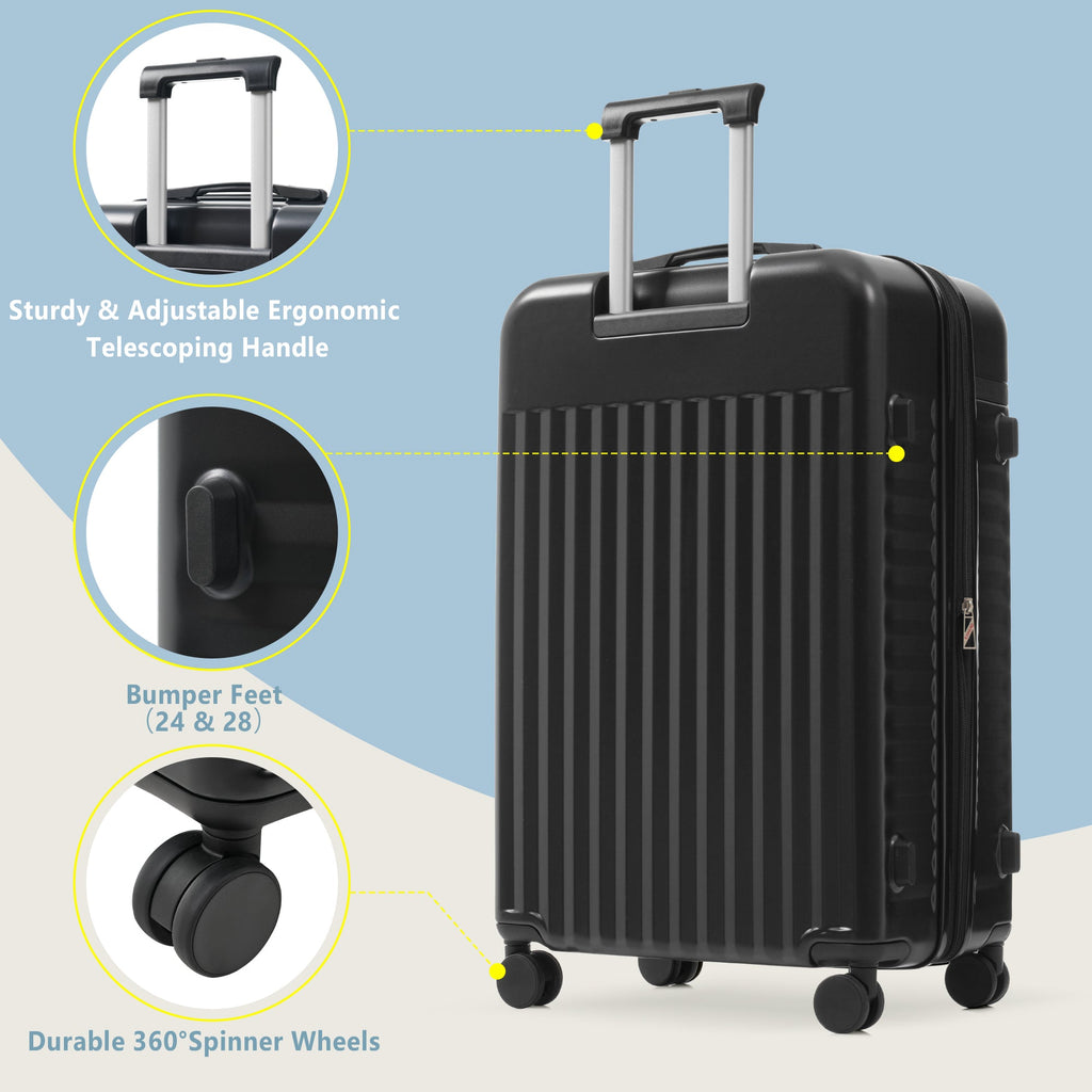Azor 3-Piece Expandable Carry-On Set, Front Pocket, TSA Lock