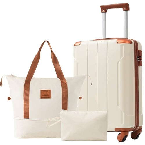 Azor Black & Brown Luggage Set, Timeless Travel Style, TSA Lock