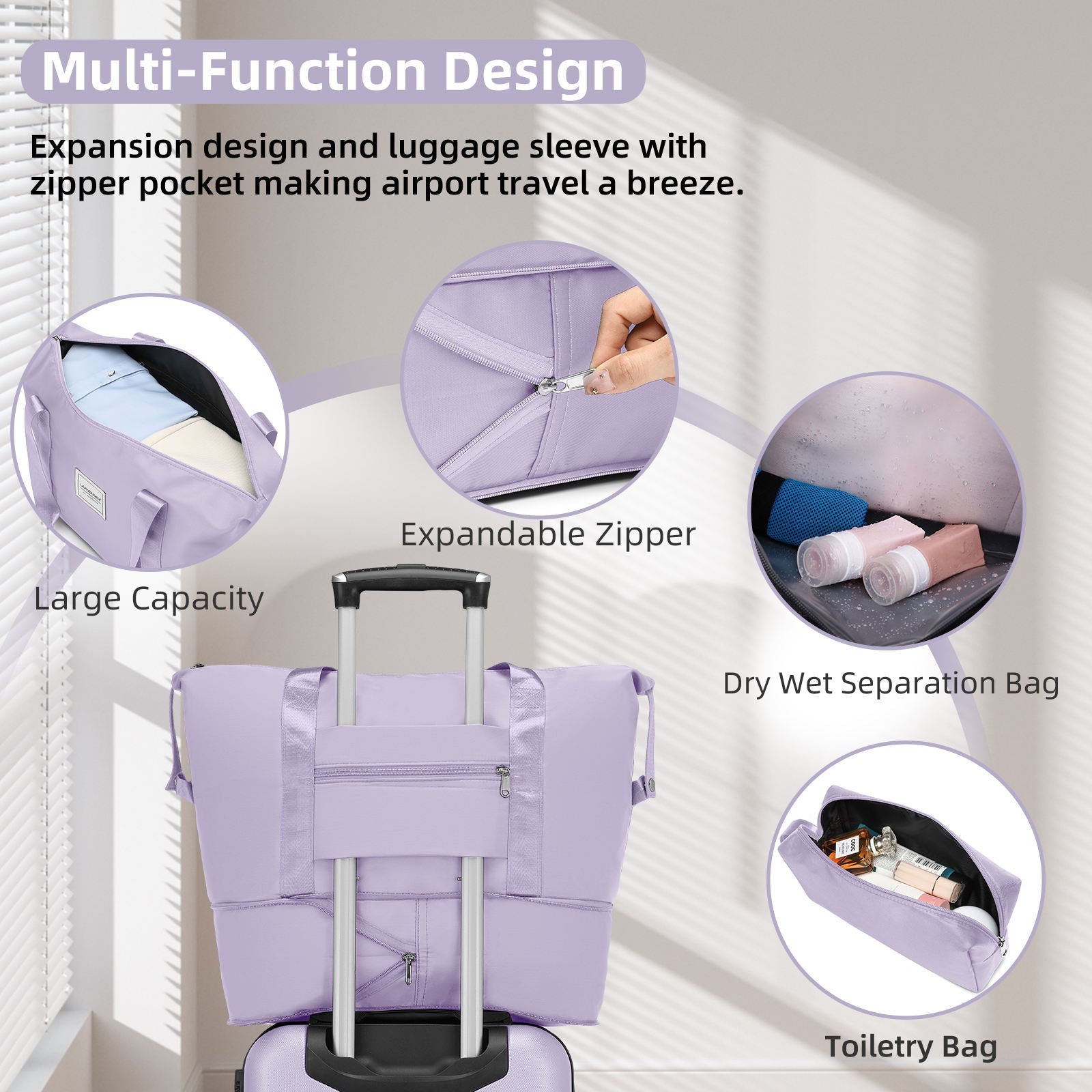 Azor 6-Piece Hardshell Luggage Set, Ultimate Travel Kit, TSA Lock