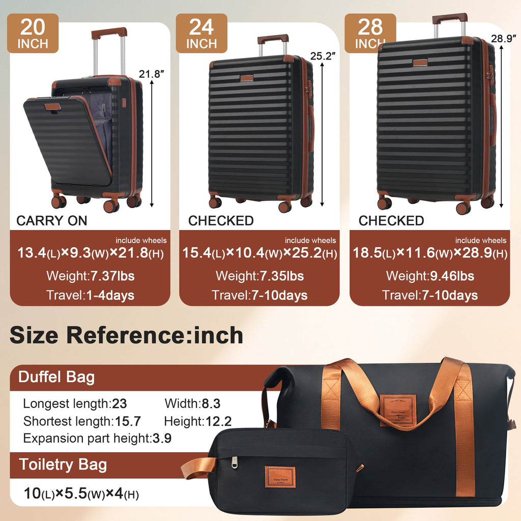 Azor 5-Piece Hardshell Carry-On Set, Complete System, Spinner Wheels