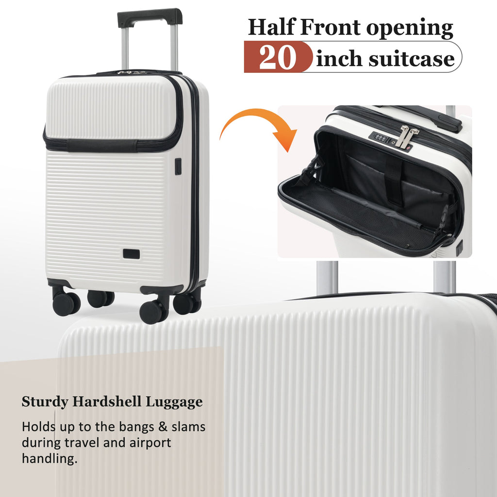 Azor Silver 5-Piece Luggage Set, Complete Travel System, TSA Lock