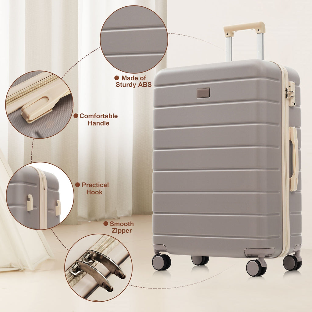 Azor Blue PC Luggage Set, Lightweight Travel Trio, TSA Lock