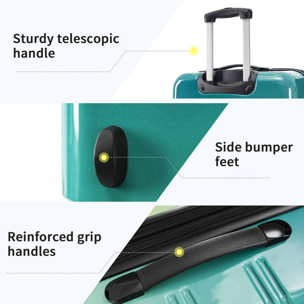 Azor 3-Piece PC Hardshell Set, Premium Travel Trio, TSA Lock