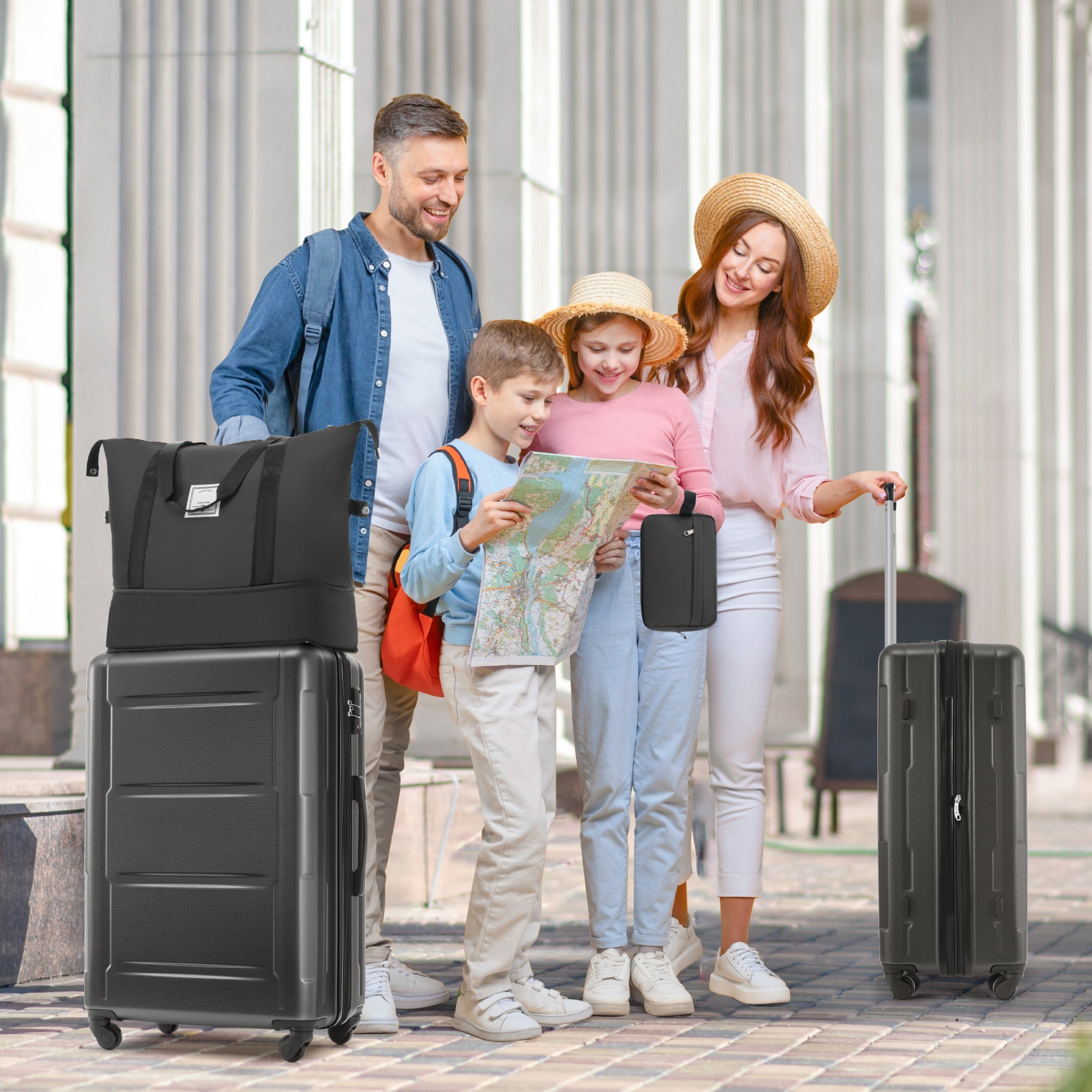 Azor Light Blue ABS Luggage Set, Travel in Colour, TSA Lock