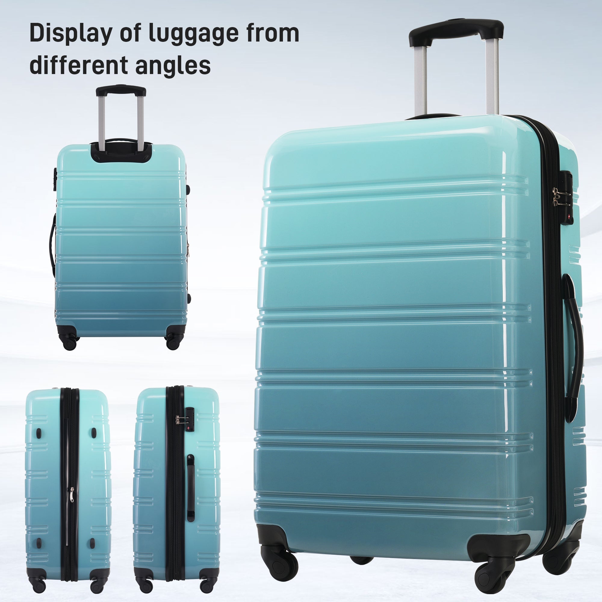 Azor 3-Piece PC Hardshell Set, Premium Travel Trio, TSA Lock