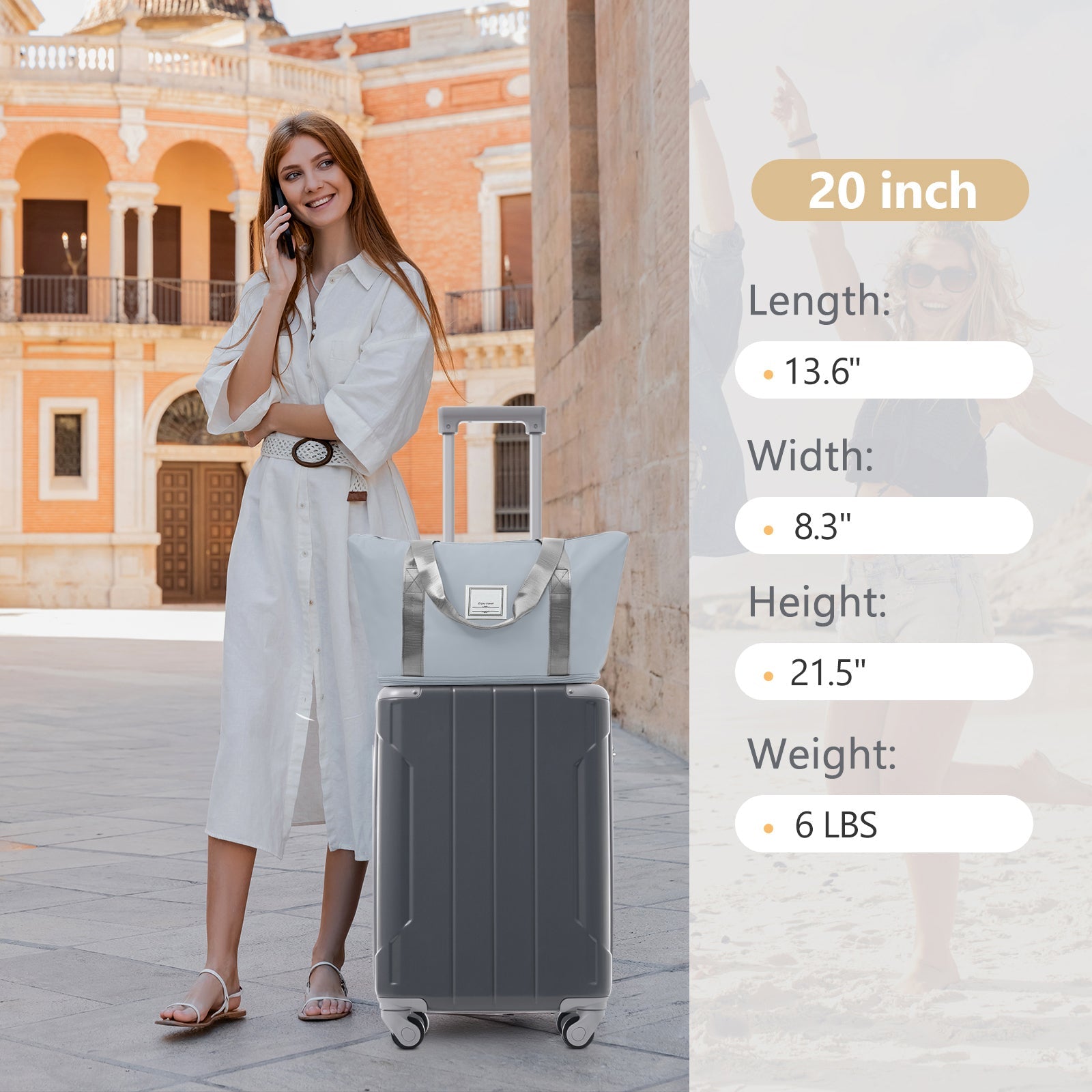 Azor Black & Brown Luggage Set, Timeless Travel Style, TSA Lock