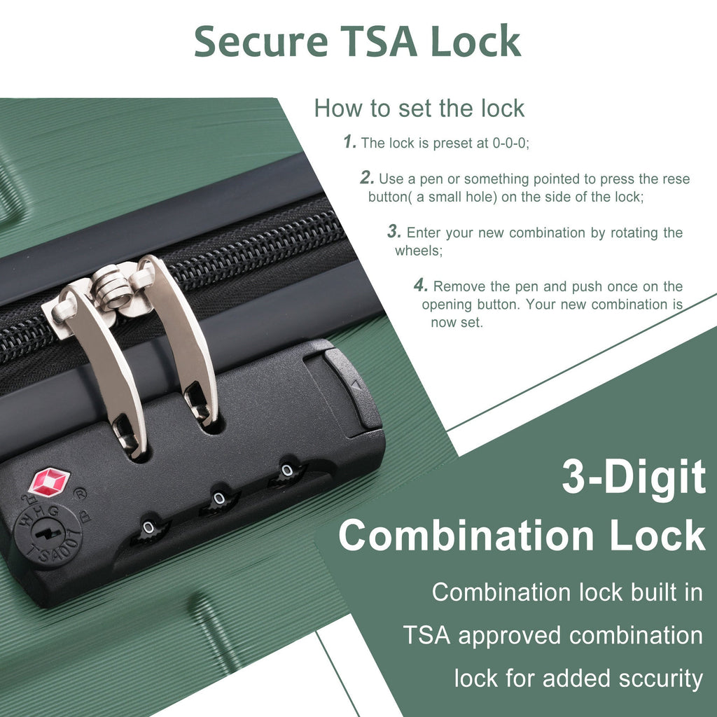 Azor Black & Brown Luggage Set, Timeless Travel Style, TSA Lock