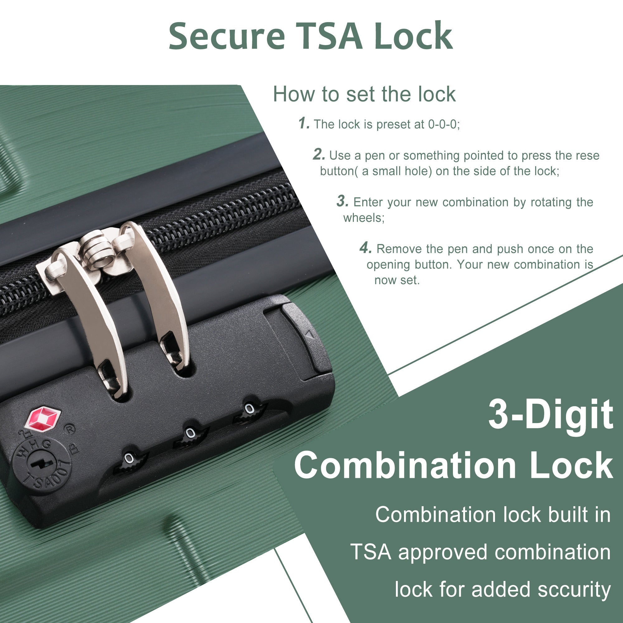 Azor Black & Brown Luggage Set, Timeless Travel Style, TSA Lock