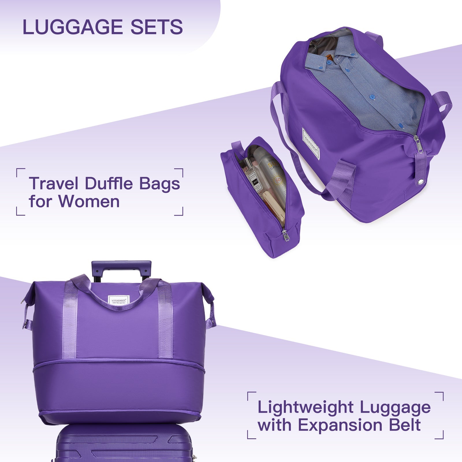 Azor 6-Piece Hardside Set, Suitcases + Duffel Bags, Complete Kit