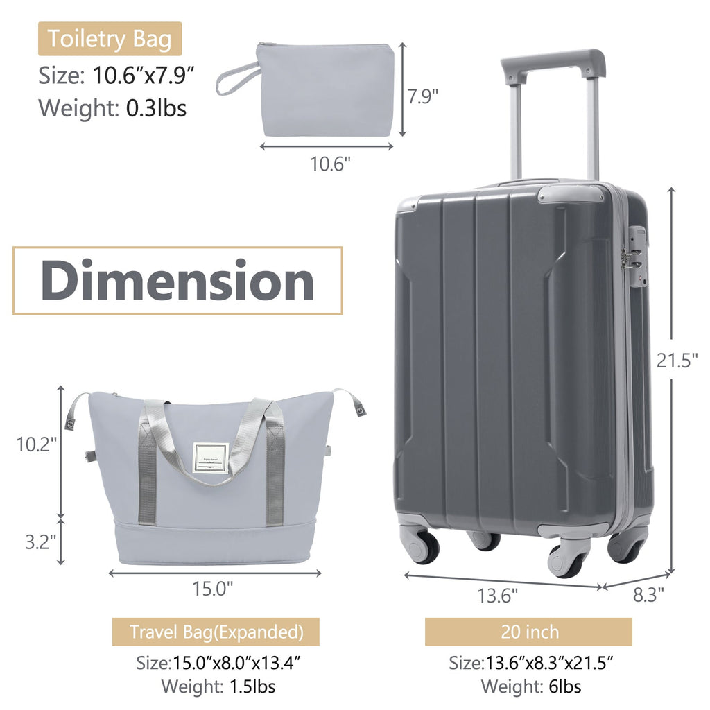 Azor Black & Brown Luggage Set, Timeless Travel Style, TSA Lock