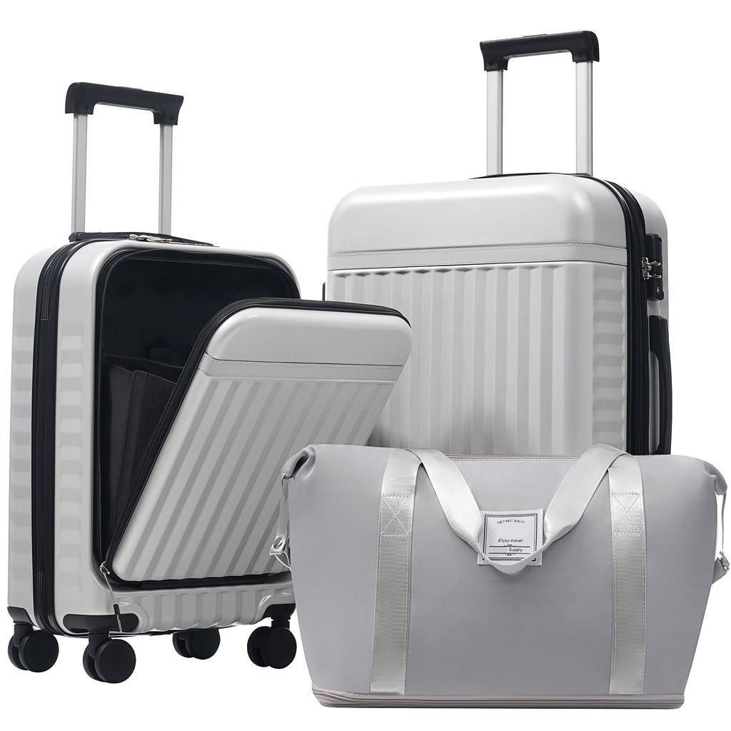 Azor 3-Piece Expandable Carry-On Set, Front Pocket, TSA Lock