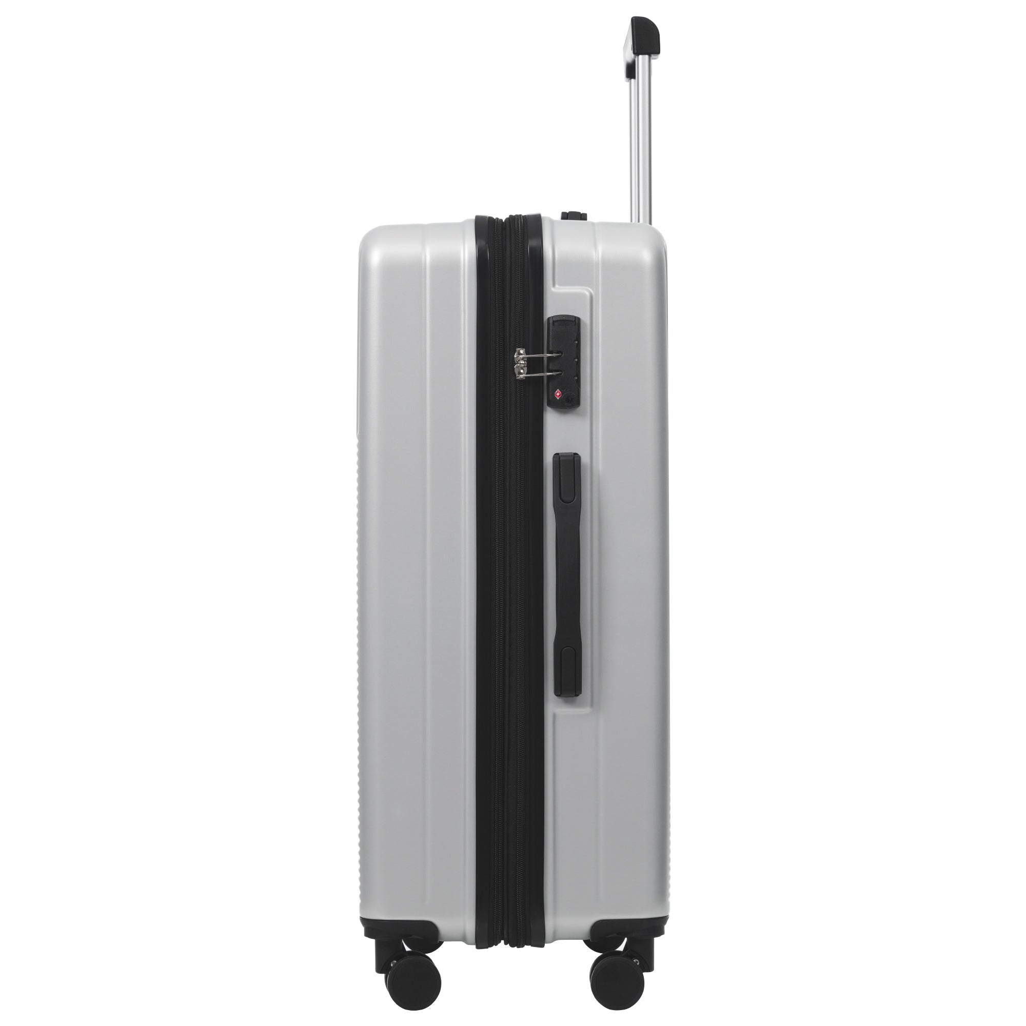 Azor Silver 5-Piece Luggage Set, Complete Travel System, TSA Lock