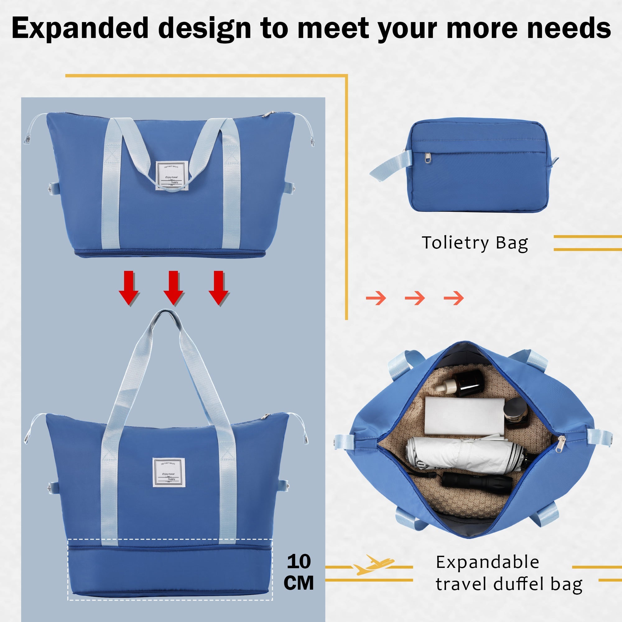 Azor Light Blue ABS Luggage Set, Travel in Colour, TSA Lock