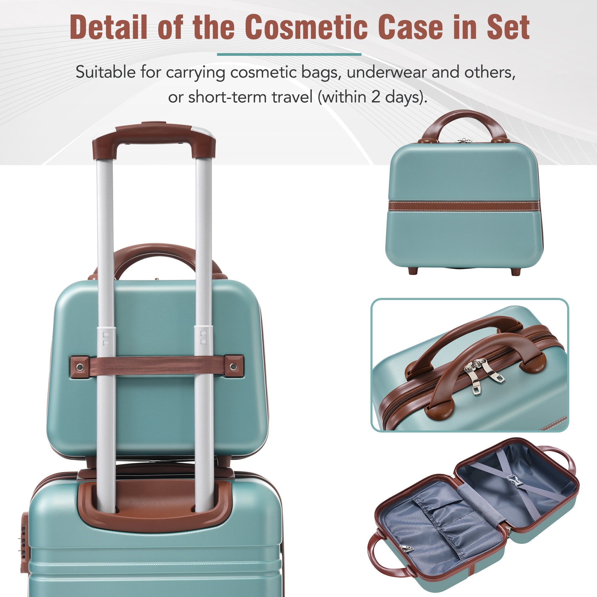 Azor Blue ABS Luggage Set, Travel Organisation System, TSA Lock