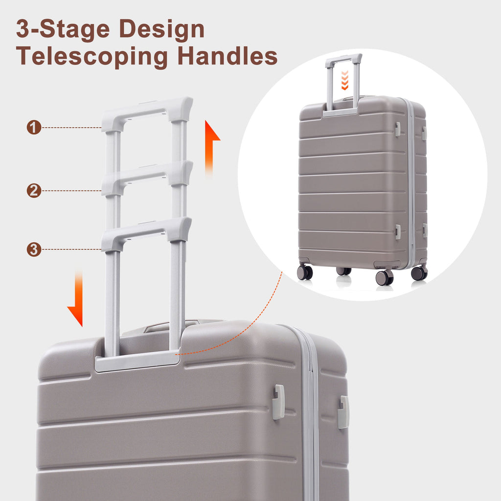 Azor Blue PC Luggage Set, Lightweight Travel Trio, TSA Lock