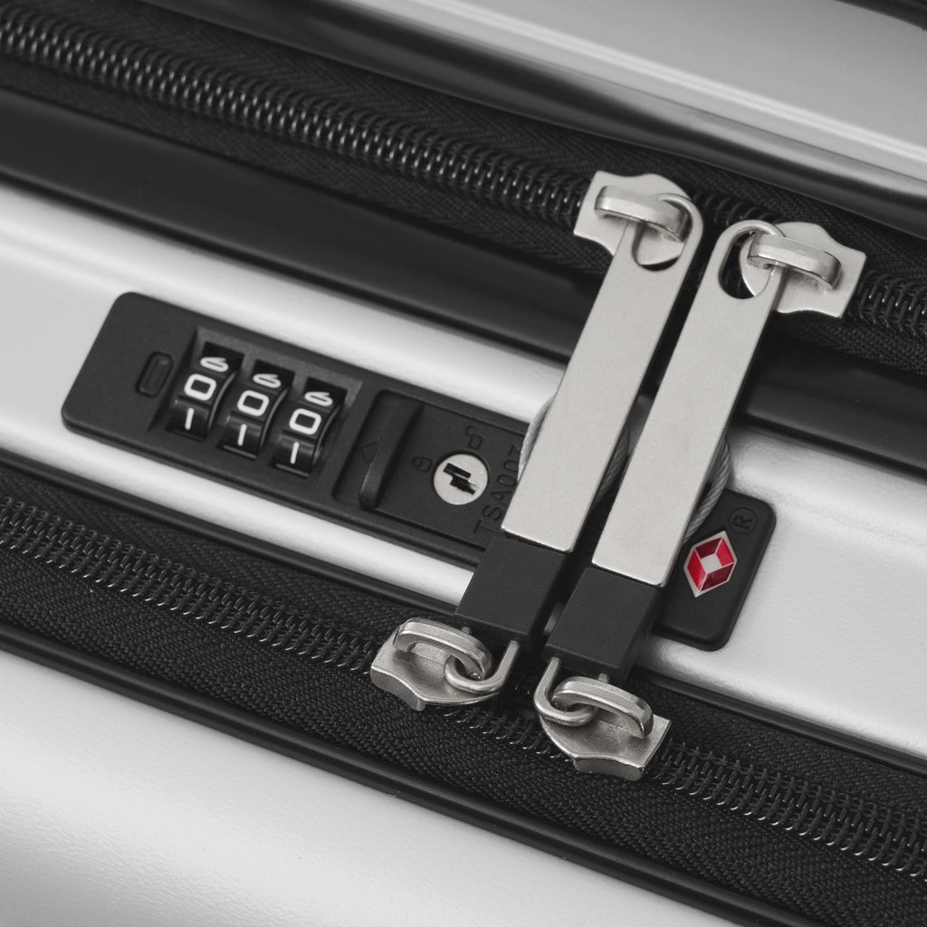 Azor Silver 5-Piece Luggage Set, Complete Travel System, TSA Lock