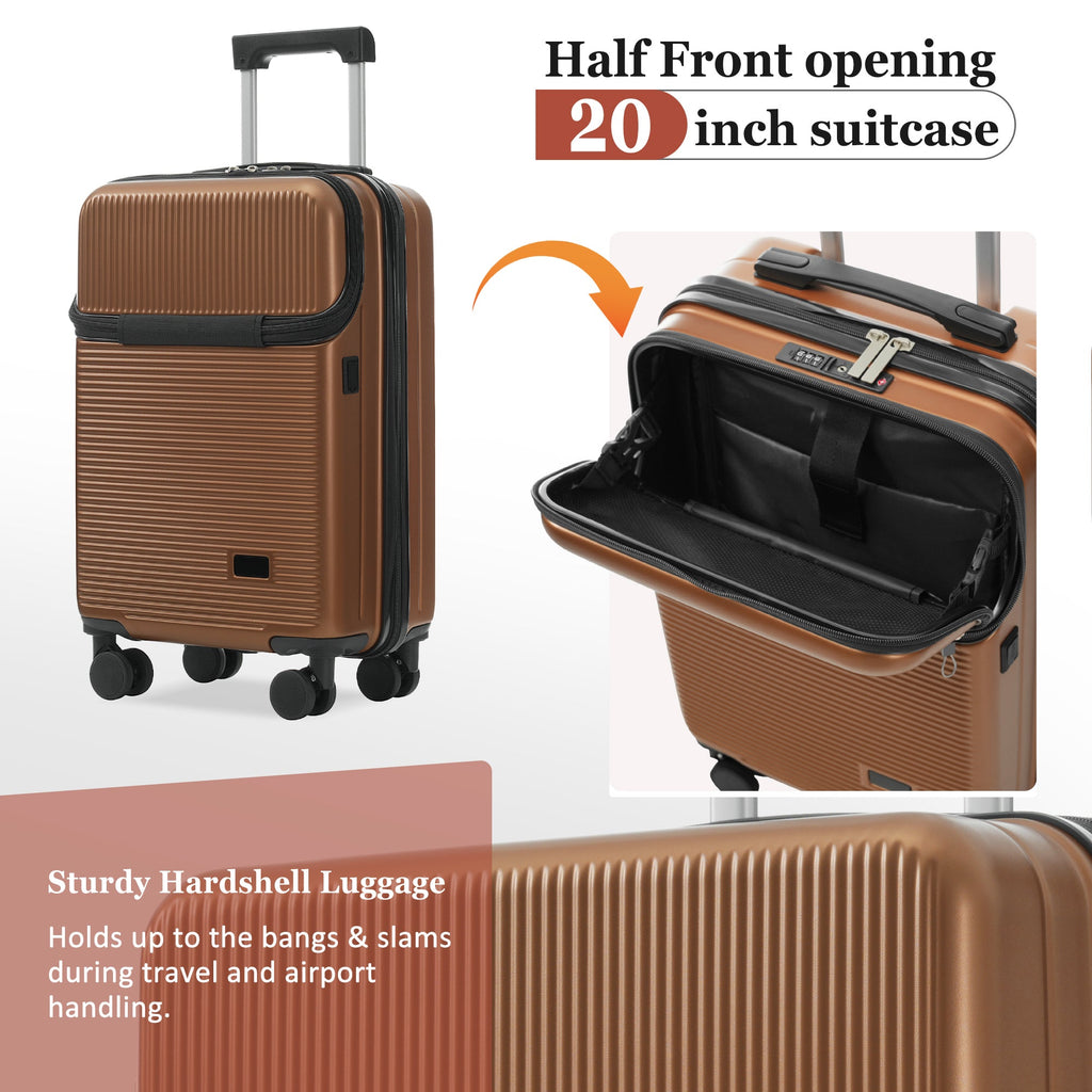 Azor Silver 5-Piece Luggage Set, Complete Travel System, TSA Lock