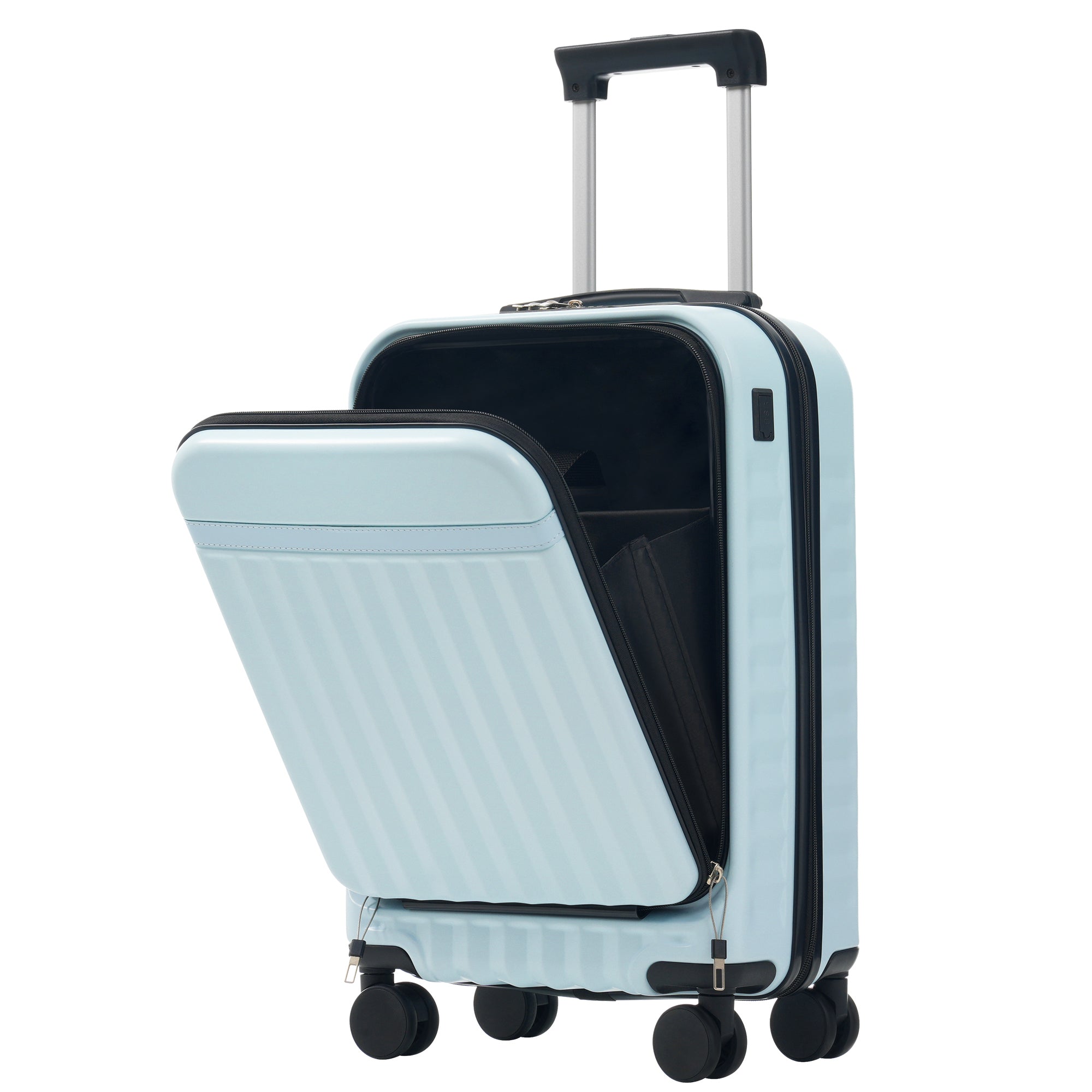 Azor 3-Piece Expandable Carry-On Set, Front Pocket, TSA Lock