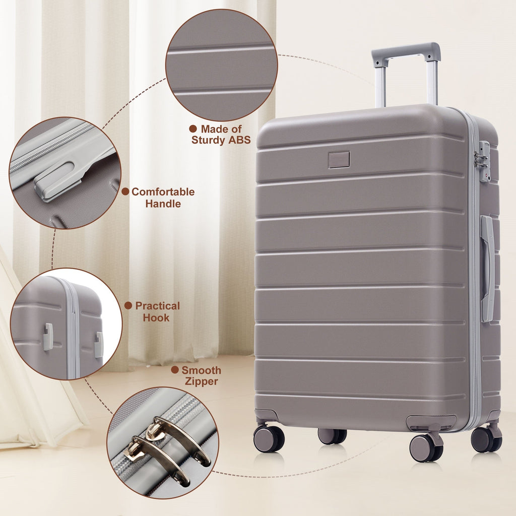Azor Blue PC Luggage Set, Lightweight Travel Trio, TSA Lock
