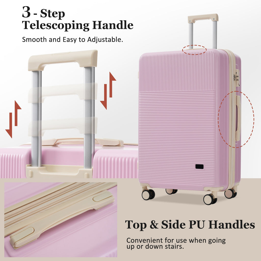Azor Silver 5-Piece Luggage Set, Complete Travel System, TSA Lock