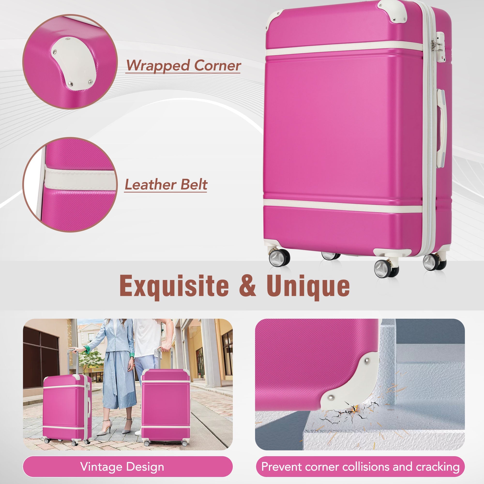 Azor Blue ABS Luggage Set, Travel Organisation System, TSA Lock
