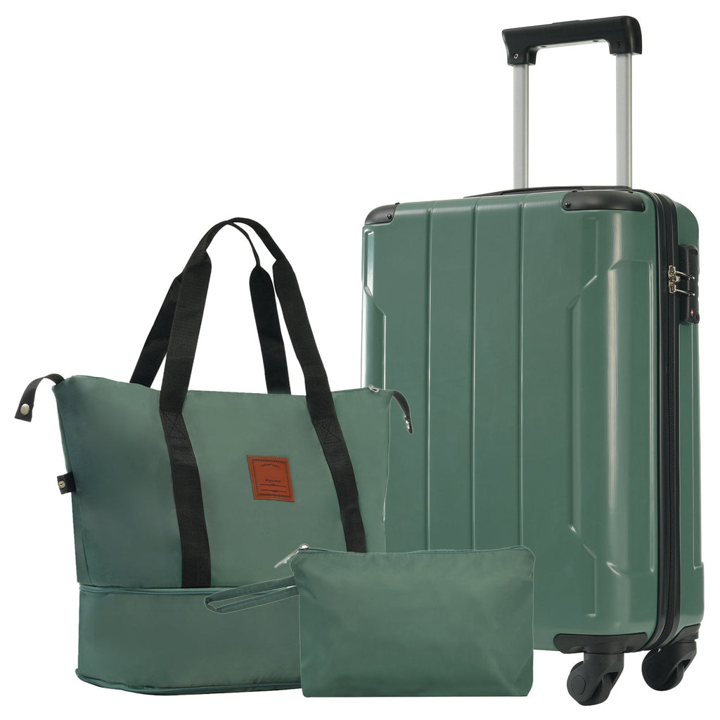 Azor Black & Brown Luggage Set, Timeless Travel Style, TSA Lock
