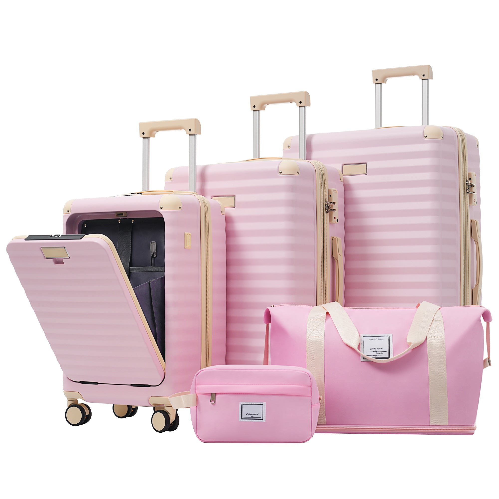 Azor 5-Piece Hardshell Carry-On Set, Complete System, Spinner Wheels