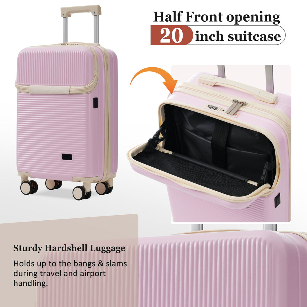Azor Silver 5-Piece Luggage Set, Complete Travel System, TSA Lock